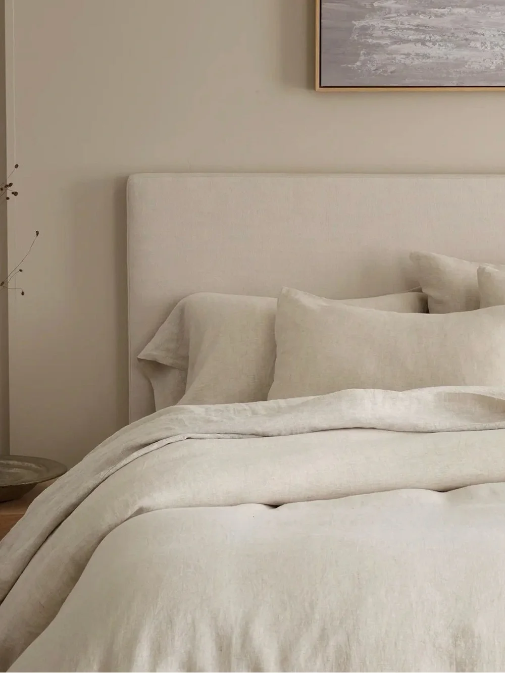 European Linen King Sham Set in Natural Chambray - Retail $50